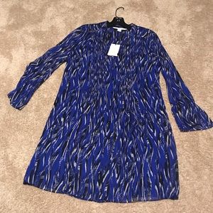 NWT DVF kourtni silk pleated georgette dress 6